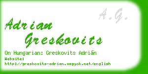 adrian greskovits business card