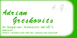 adrian greskovits business card